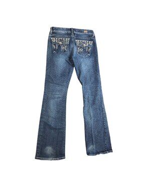 Red Camel Jeans Juniors 9 Bling Low Rise Distressed Embellished Bling Womens Pan
